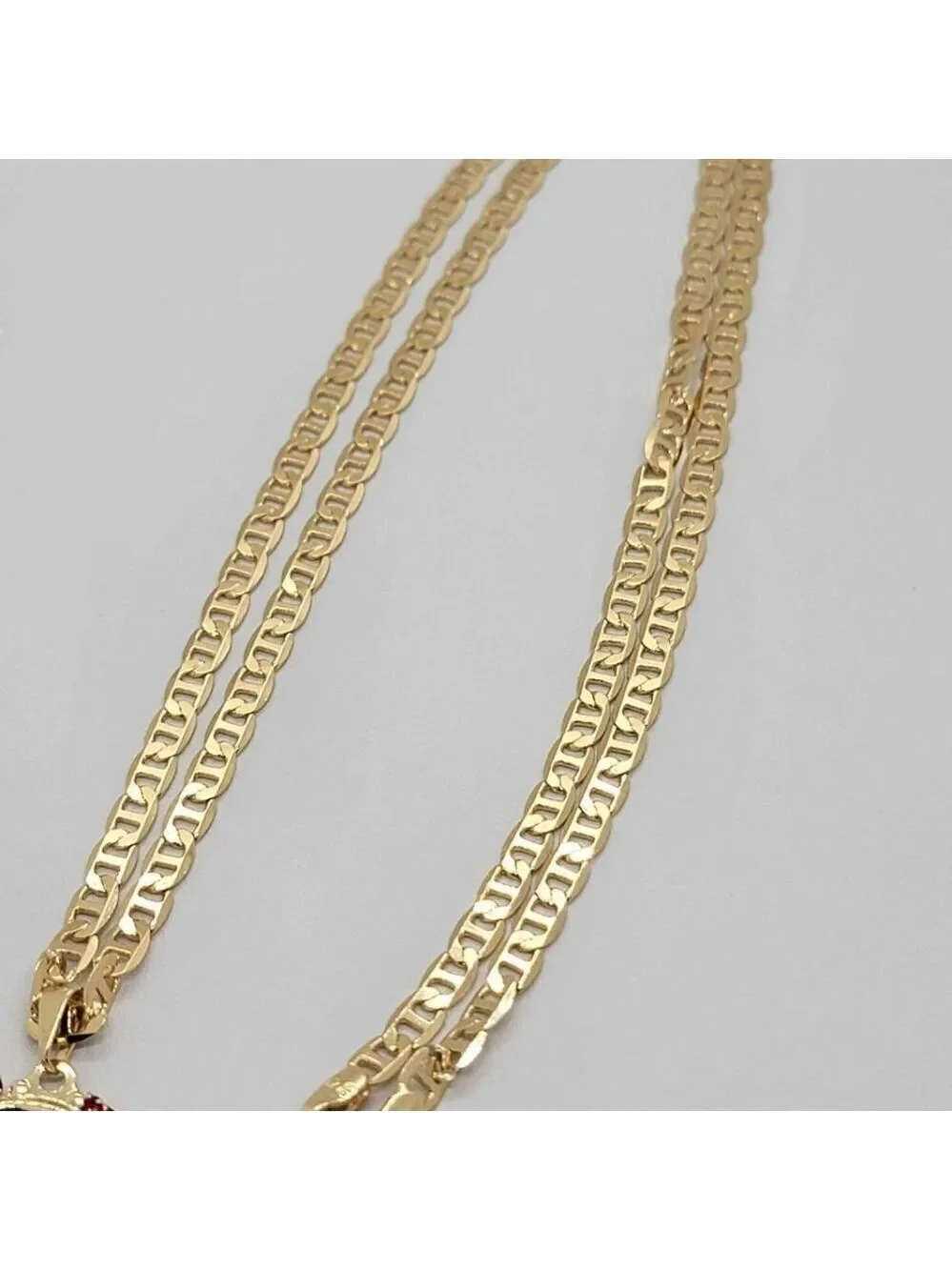 Stunning Brazilian 18k Gold-Filled Virgen De Guadalupe Pendant Necklace